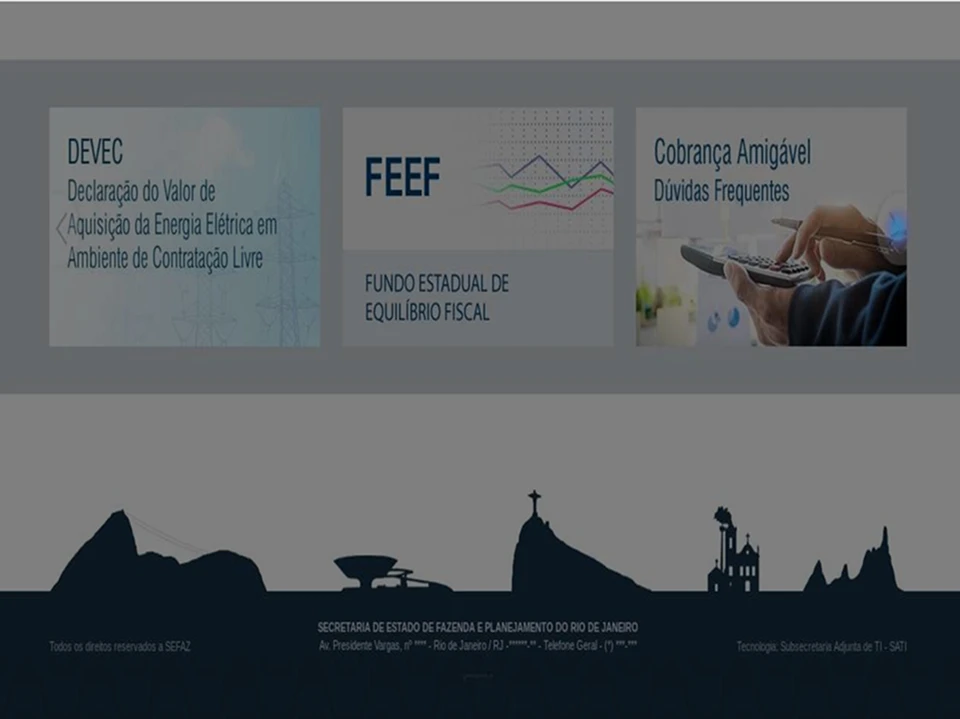 Mapa de calor Hotjar - Setor 4 da home SEFAZ-RJ